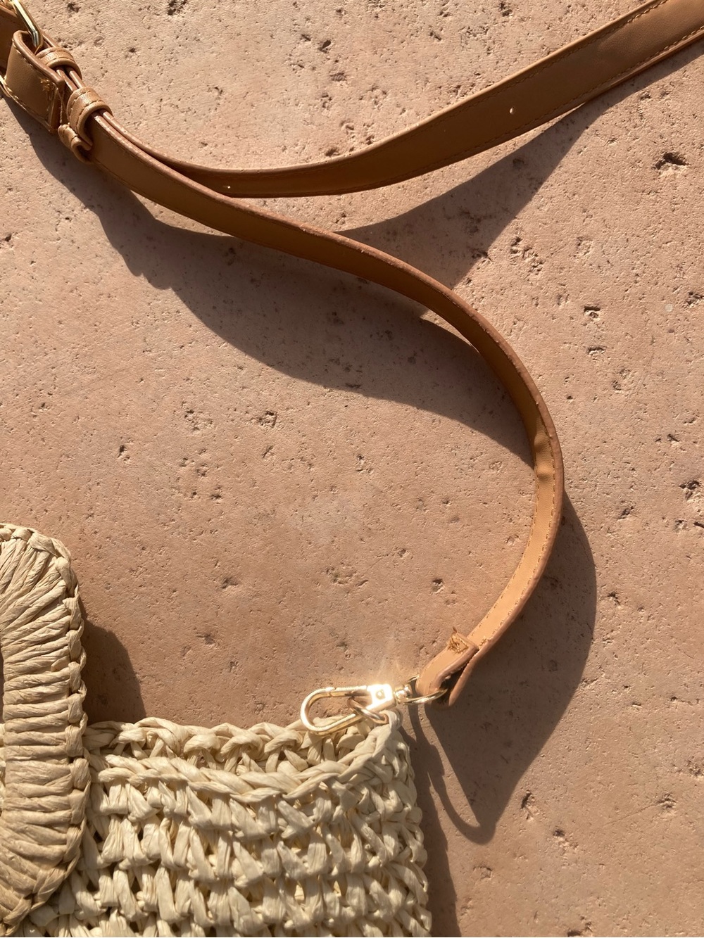 Neutral Raffia Straw Tote Bag Cream Woven Beach Vacation Crossbody Purse Coastal - Picture 5 of 7